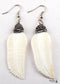 Boho Earrings, RH Dangle Earrings, White Shell Leaf Clay